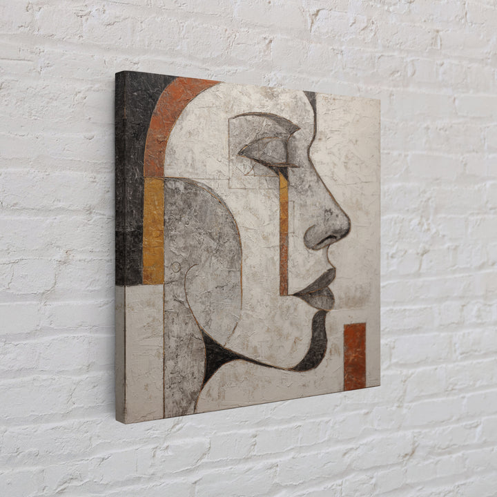 Monochrome Female Profile Canvas Print, Black and White Art, Room Decor, Living Room Decor, Abstract Art, Monochrome, BAW-1x1-25