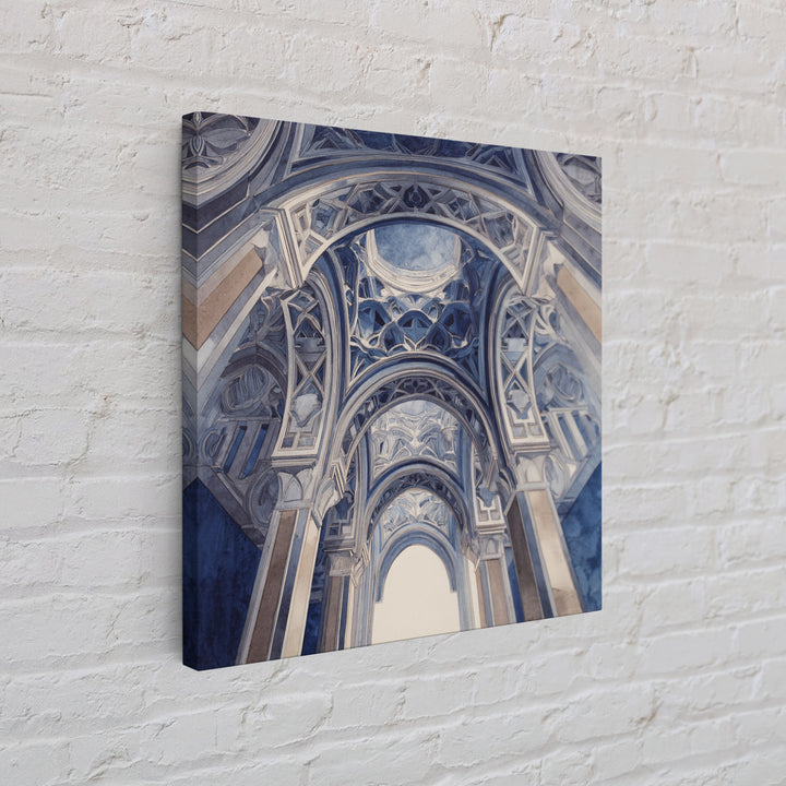 High Contrast Architectural Arches and Shadows Canvas Print, Black and White Art, Apartment Decor, Living Room Decor, BAW-1x1-27