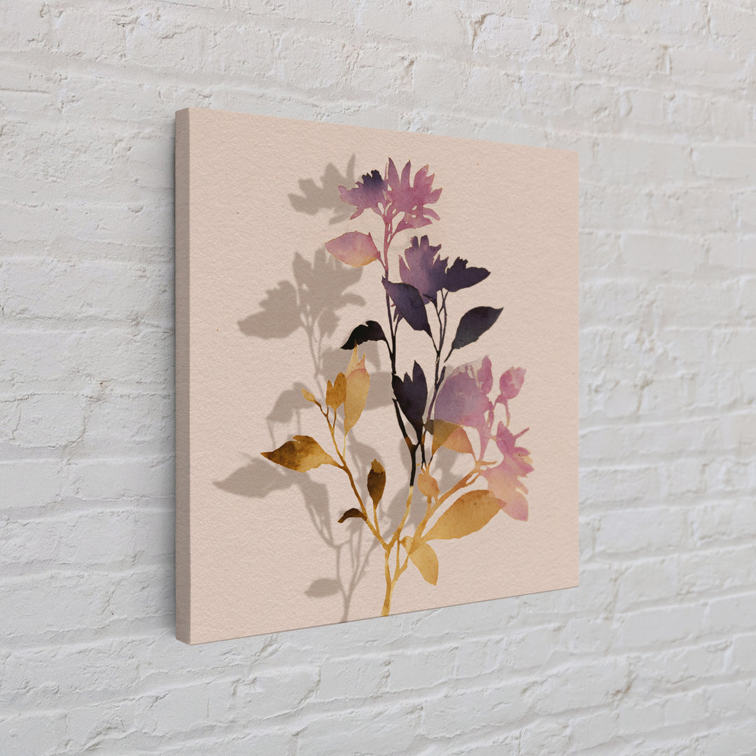 Minimal Botanical Branch Canvas Print, Black and White Art, Modern Art, Living Room Decor, Watercolor Art, Monochrome, BAW-1x1-30