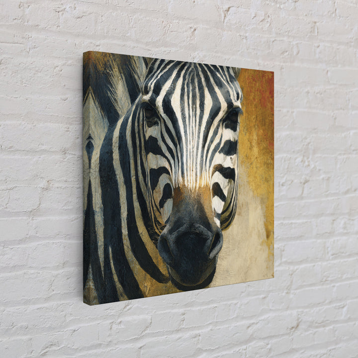 Zebra Stripe Closeup as Graphic Abstraction Canvas Print, Black and White Art, Gallery Decor, Living Room Decor, Monochrome, BAW-1x1-32