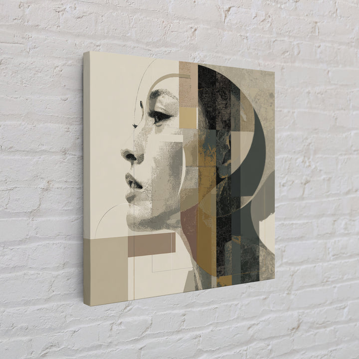 Monochrome Female Profile Canvas Print, Black and White Art, Room Decor, Living Room Decor, Abstract Art, Monochrome, BAW-1x1-49