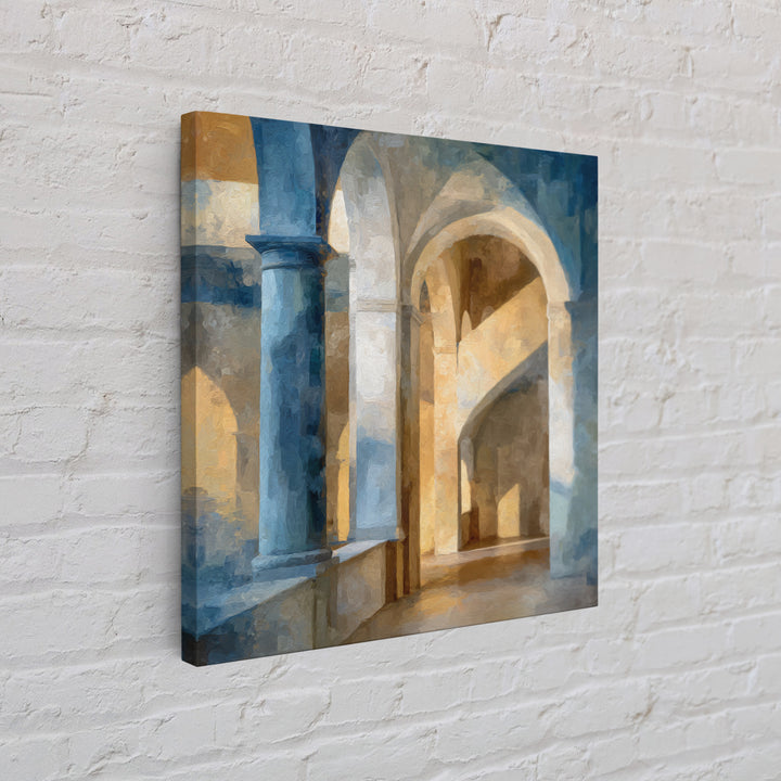 High Contrast Architectural Arches and Shadows Canvas Print, Black and White Art, Statement Artwork, Living Room Decor, BAW-1x1-75