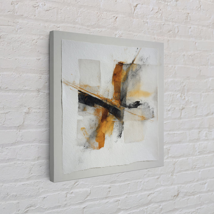 Abstract Charcoal Gestures on White Paper Canvas Print, Black and White Art, Retro Wall Art, Living Room Decor, Abstract Art, BAW-1x1-76