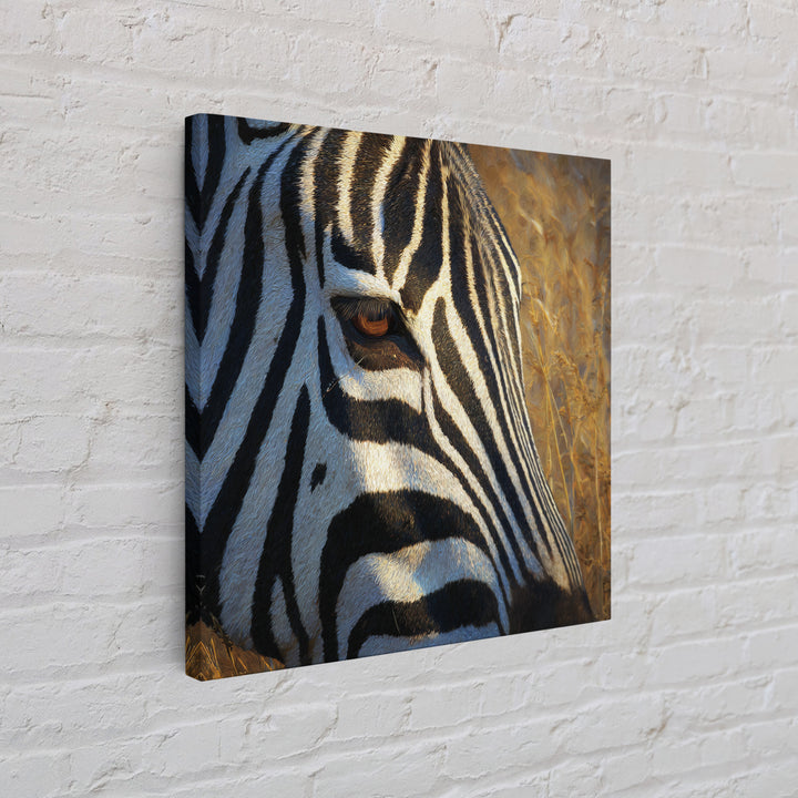 Zebra Stripe Closeup as Graphic Abstraction Framed Canvas Print, Black and White Art, Art Print, Living Room Decor, Monochrome, BAW-1x1-8