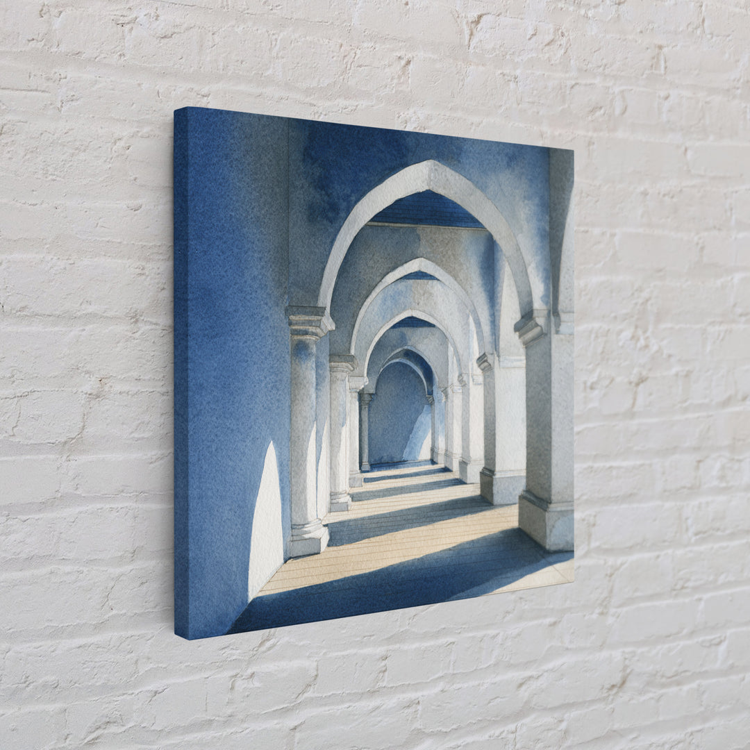 High Contrast Architectural Arches and Shadows Canvas Print, Black and White Art, Wall Decor, Living Room Decor, Monochrome, BAW-1x1-99
