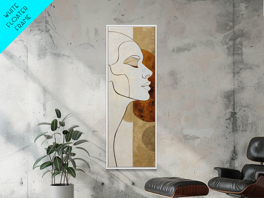Monochrome Female Profile Canvas Print, Black and White Art, Minimalist Decor, Living Room Decor, Fine Art, Monochrome, BAW-1x3-13