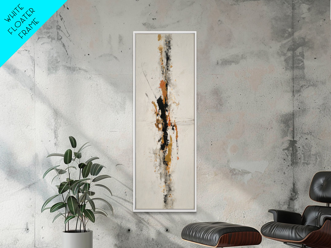 Abstract Charcoal Gestures on White Paper Canvas Print, Black and White Art, Living Room Decor, Abstract Art, Monochrome, BAW-1x3-16