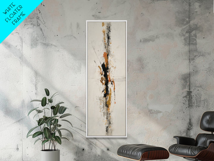 Abstract Charcoal Gestures on White Paper Canvas Print, Black and White Art, Living Room Decor, Abstract Art, Monochrome, BAW-1x3-16