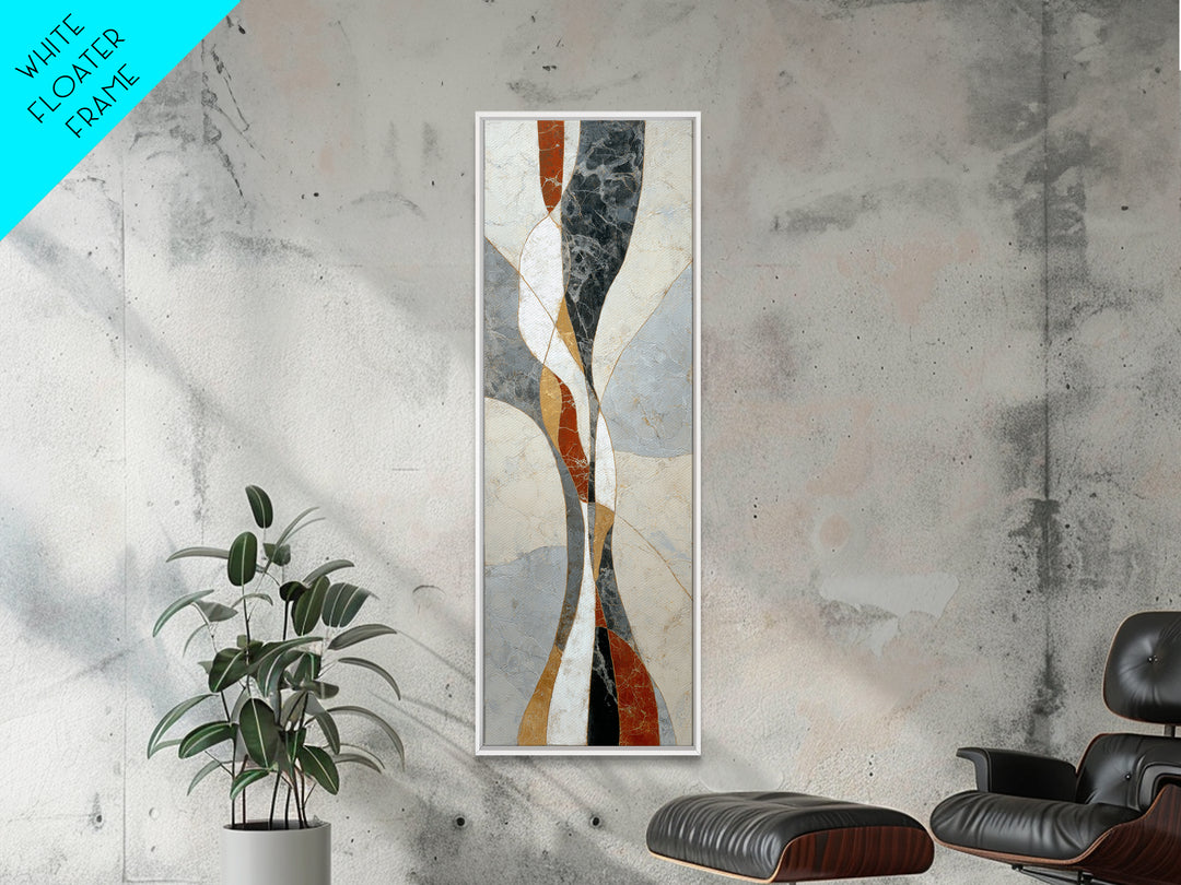 Abstract Marble Texture Framed Canvas Print, Black and White Art, Digital Art, Living Room Decor, Abstract Art, Monochrome, BAW-1x3-3