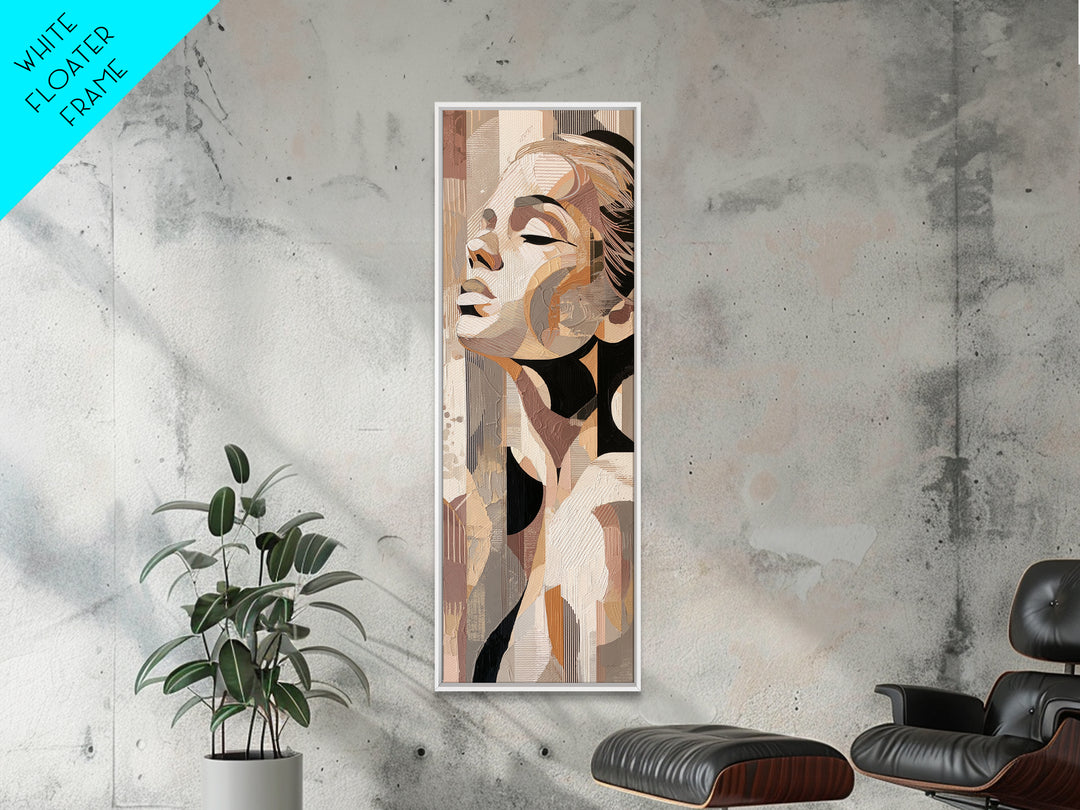 Monochrome Female Profile Canvas Print, Black and White Art, Minimalist Decor, Living Room Decor, Fine Art, Monochrome, BAW-1x3-37