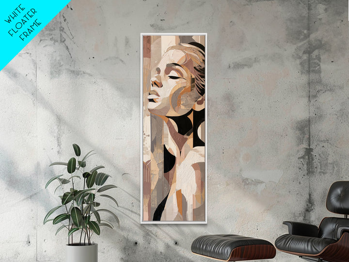 Monochrome Female Profile Canvas Print, Black and White Art, Minimalist Decor, Living Room Decor, Fine Art, Monochrome, BAW-1x3-37