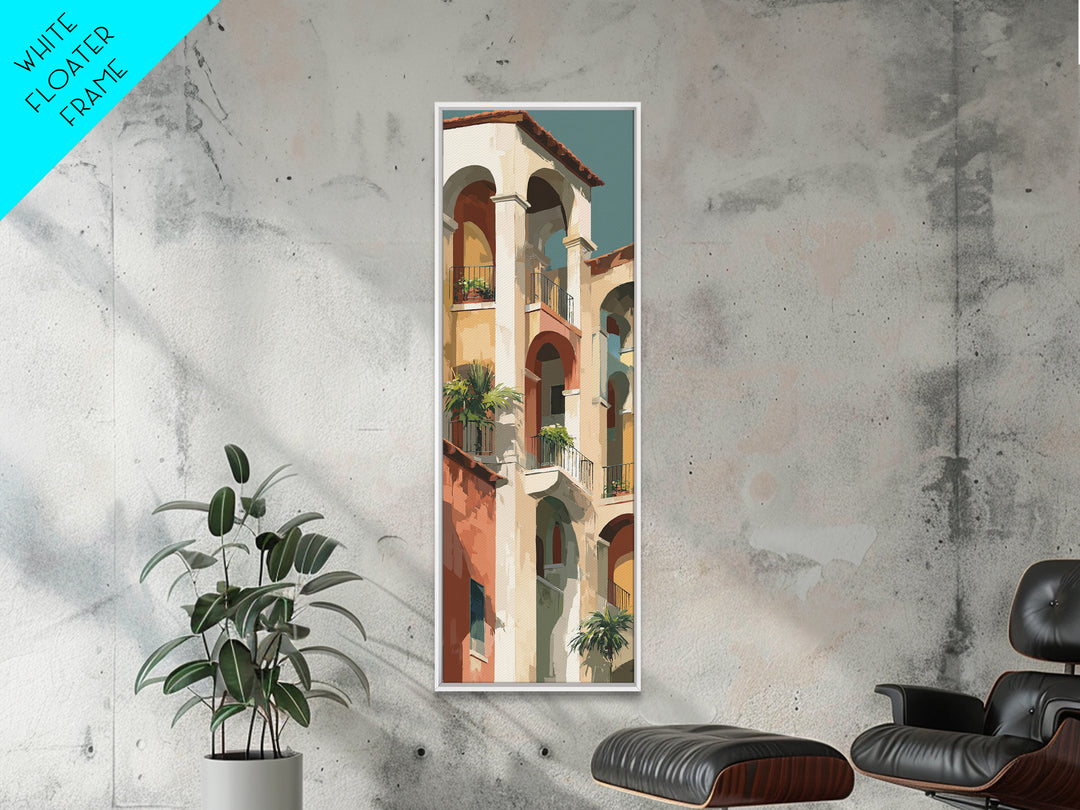 High Contrast Architectural Arches and Shadows Canvas Print, Black and White Art, Apartment Decor, Living Room Decor, BAW-1x3-39