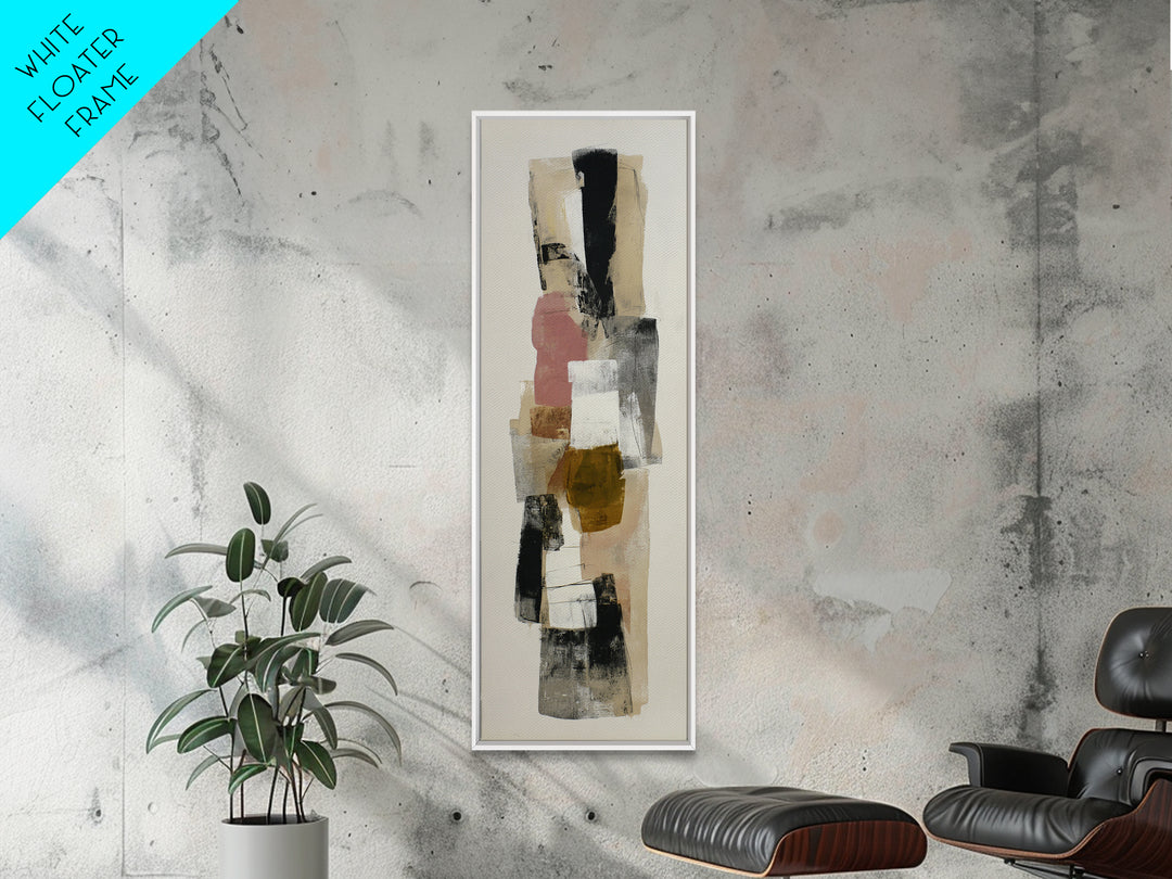 Abstract Charcoal Gestures on White Paper Canvas Print, Black and White Art, Gothic Decor, Living Room Decor, Monochrome, BAW-1x3-40