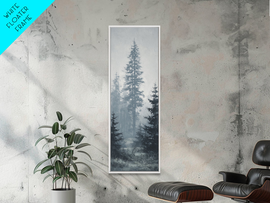 Moody Foggy Forest Canvas Print, Black and White Art, Printable Art, Living Room Decor, Fine Art, Monochrome, Gallery Decor, BAW-1x3-43