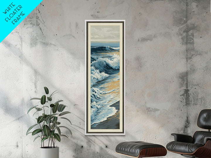 Stormy Ocean Wave Framed Canvas Print, Black and White Art, Modern Decor, Living Room Decor, Fine Art, Monochrome, Wall Decor, BAW-1x3-46