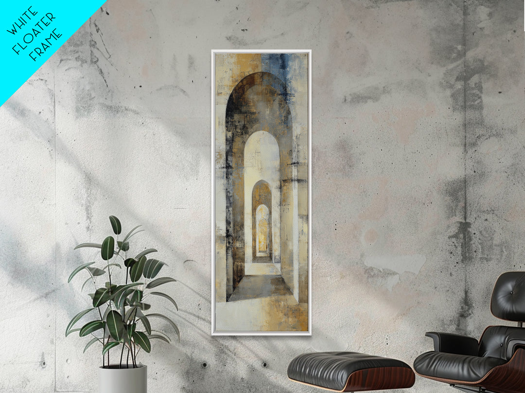 High Contrast Architectural Arches and Shadows Canvas Print, Black and White Art, Modern Art, Living Room Decor, Monochrome, BAW-1x3-63