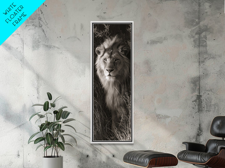 Dramatic Black and White Lion Portrait Canvas Print, Black and White Art, Art, Living Room Decor, Fine Art, Monochrome, BAW-1x3-77