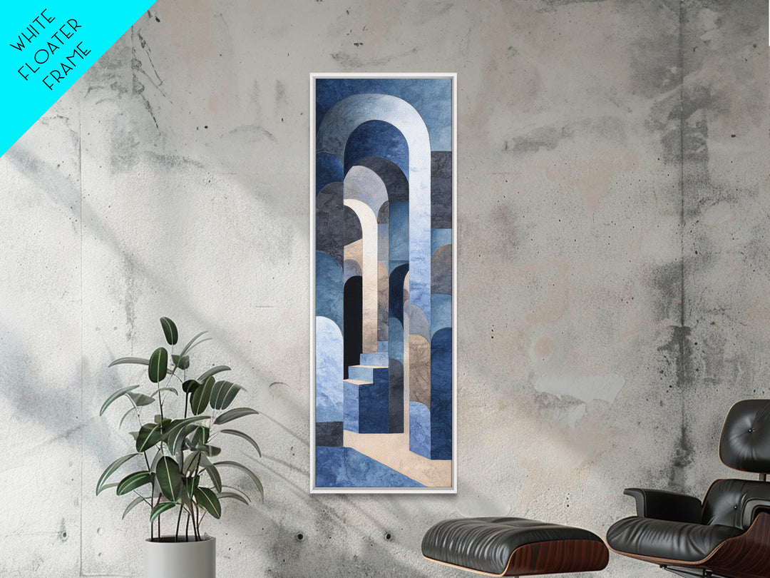 High Contrast Architectural Arches and Shadows Canvas Print, Black and White Art, Statement Artwork, Living Room Decor, BAW-1x3-87