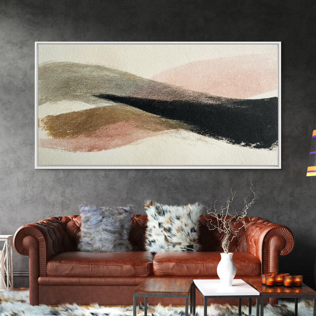 Abstract Charcoal Gestures on White Paper Canvas Print, Black and White Art, Minimalist Decor, Living Room Decor, Monochrome, BAW-2x1-24