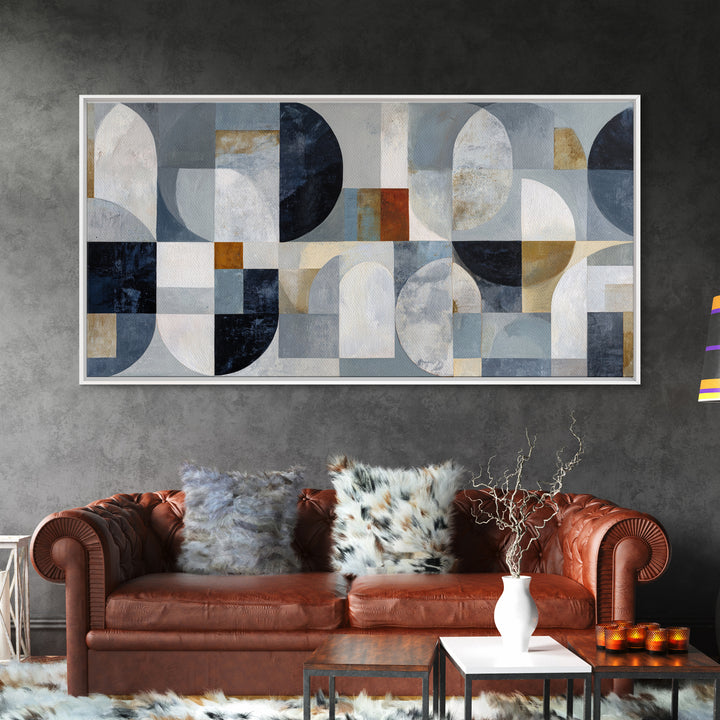 Abstract Marble Texture Framed Canvas Print, Black and White Art, Wall Art, Living Room Decor, Abstract Art, Monochrome, BAW-2x1-35