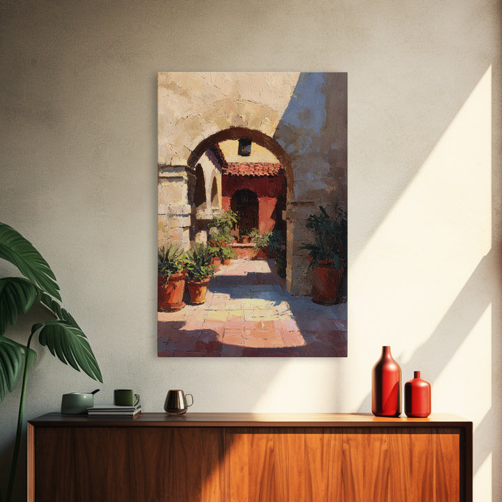 High Contrast Architectural Arches and Shadows Canvas Print, Black and White Art, Living Room Decor, Monochrome, BAW-2x3-11