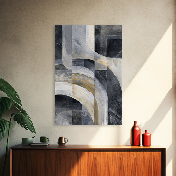 Abstract Marble Texture Canvas Print, Black and White Art, Print, Living Room Decor, Abstract Art, Monochrome, Printable Art, BAW-2x3-23