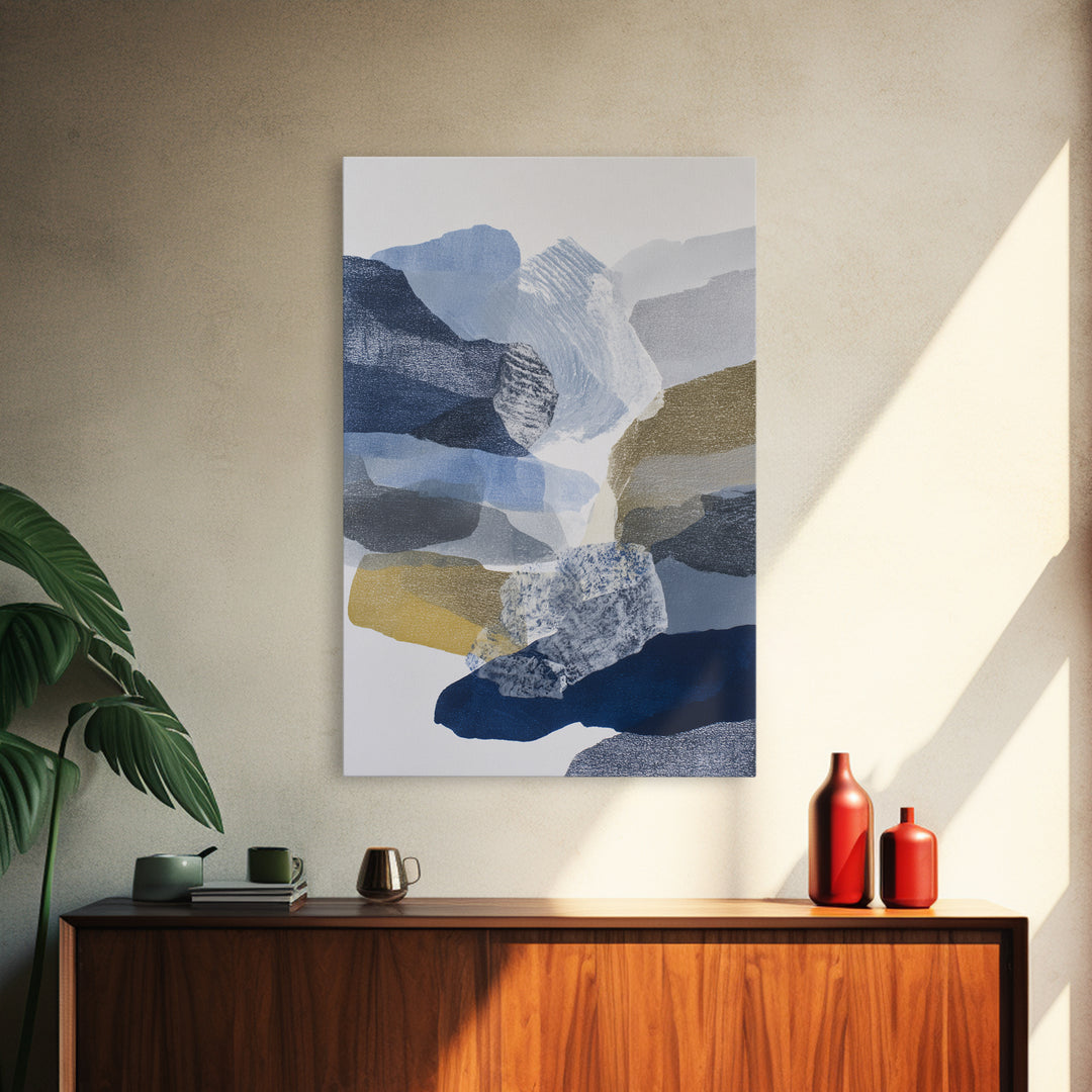 Abstract Charcoal Gestures on White Paper Canvas Print, Black and White Art, Photo Prints, Living Room Decor, Monochrome, BAW-2x3-36