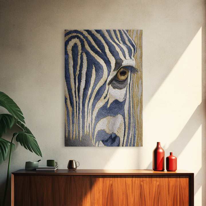 Zebra Stripe Closeup as Graphic Abstraction Canvas Print, Black and White Art, Contemporary Art, Living Room Decor, Monochrome, BAW-2x3-40