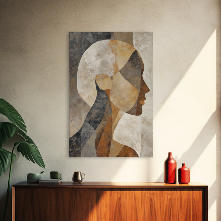 Monochrome Female Profile Canvas Print, Black and White Art, Modern Wall Art, Living Room Decor, Fine Art, Monochrome, BAW-2x3-57