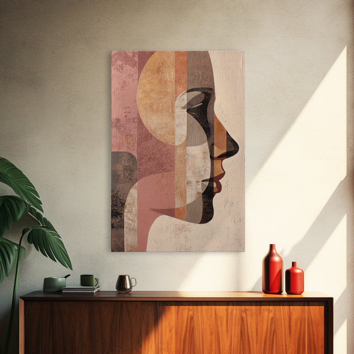 Monochrome Female Profile Canvas Print, Black and White Art, Modern Wall Art, Living Room Decor, Fine Art, Monochrome, BAW-2x3-81