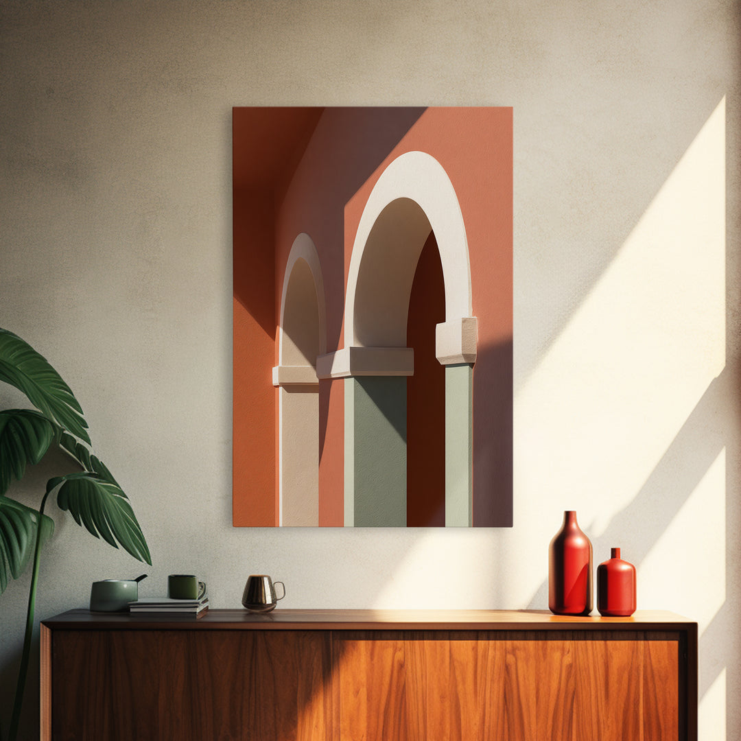 High Contrast Architectural Arches and Shadows Canvas Print, Black and White Art, Set of 3 Prints, Living Room Decor, BAW-2x3-83