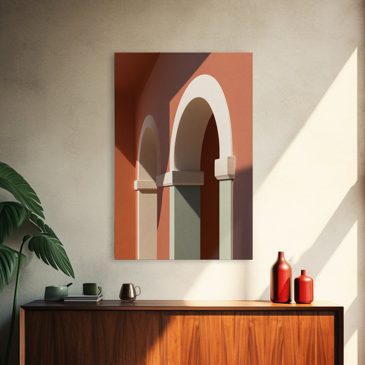 High Contrast Architectural Arches and Shadows Canvas Print, Black and White Art, Set of 3 Prints, Living Room Decor, BAW-2x3-83