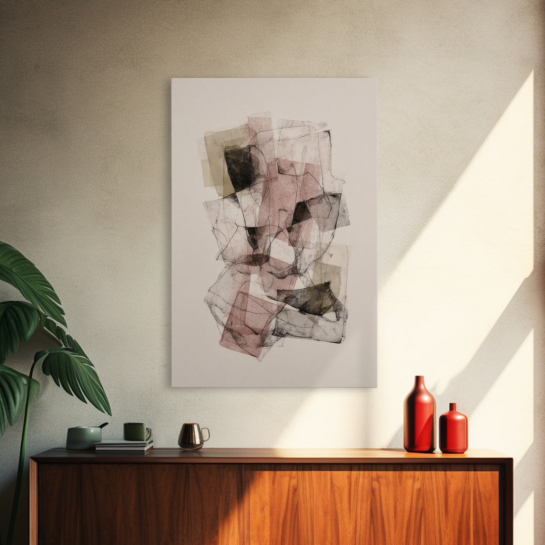 Abstract Charcoal Gestures on White Paper Canvas Print, Black and White Art, Modern Decor, Living Room Decor, Monochrome, BAW-2x3-84