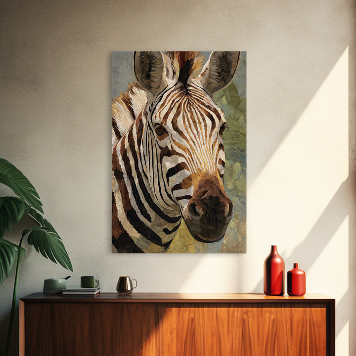 Zebra Stripe Closeup as Graphic Abstraction Canvas Print, Black and White Art, Wood Wall Art, Living Room Decor, Monochrome, BAW-2x3-88