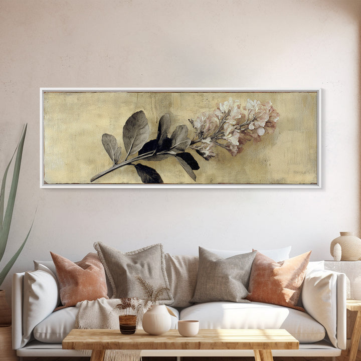 Black and White Botanical Specimen Plate Canvas Print, Black and White Art, Gallery Decor, Living Room Decor, Monochrome, BAW-3x1-15