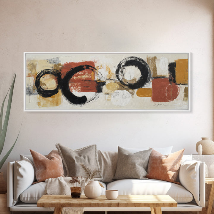 Abstract Charcoal Gestures on White Paper Canvas Print, Black and White Art, Modern Decor, Living Room Decor, Monochrome, BAW-3x1-44