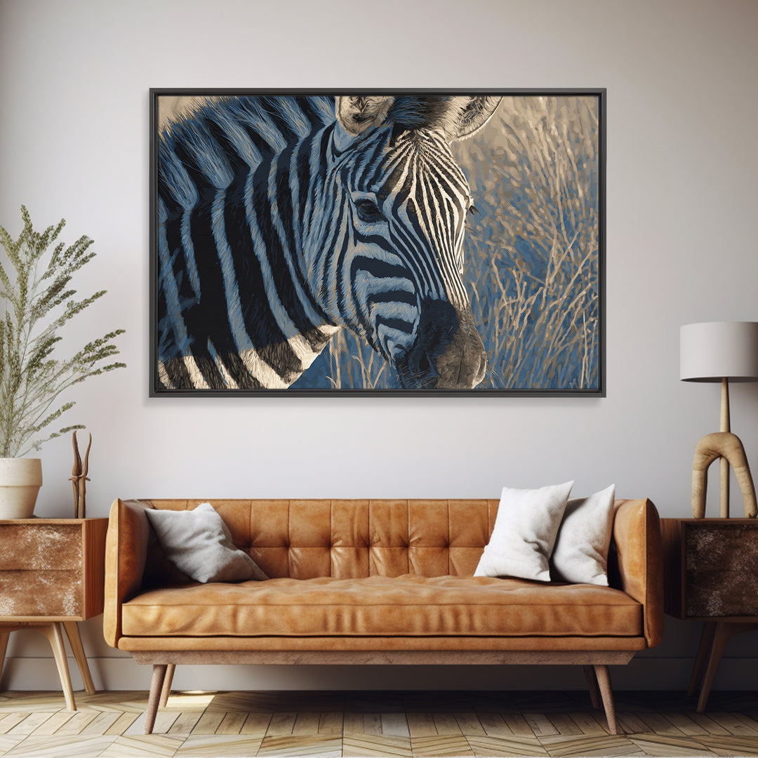 Zebra Stripe Closeup as Graphic Abstraction Canvas Print, Black and White Art, Canvas Print, Living Room Decor, Monochrome, BAW-3x2-12