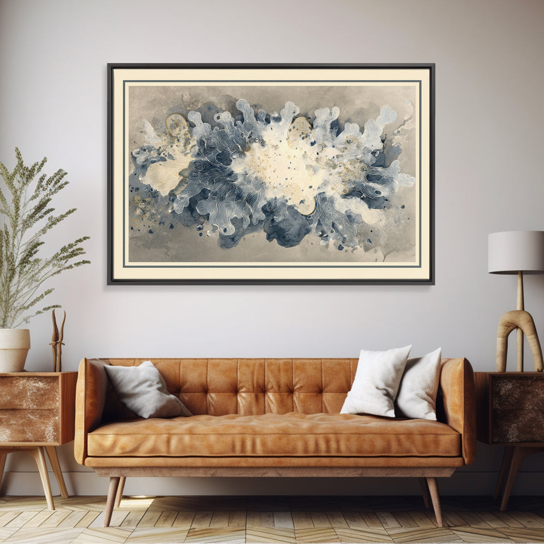 Minimal Face Pair Drawn Framed Canvas Print, Black and White Art, Large Wall Art, Living Room Decor, Fine Art, Monochrome, BAW-3x2-18