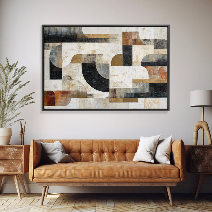 Abstract Marble Texture Framed Canvas Print, Black and White Art, Statement Artwork, Living Room Decor, Abstract Art, BAW-3x2-19
