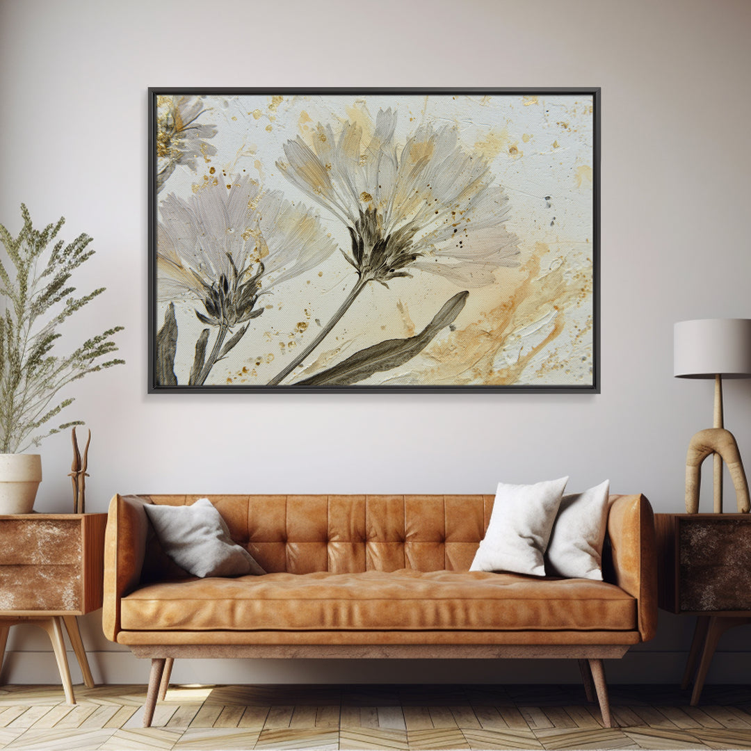 Black and White Botanical Specimen Plate Canvas Print, Black and White Art, Gallery Decor, Living Room Decor, Monochrome, BAW-3x2-27