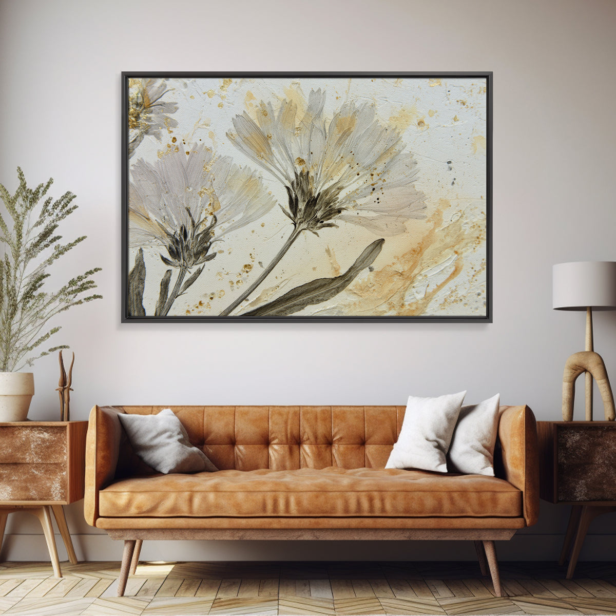 Black and White Botanical Specimen Plate Canvas Print, Black and White Art, Gallery Decor, Living Room Decor, Monochrome, BAW-3x2-27