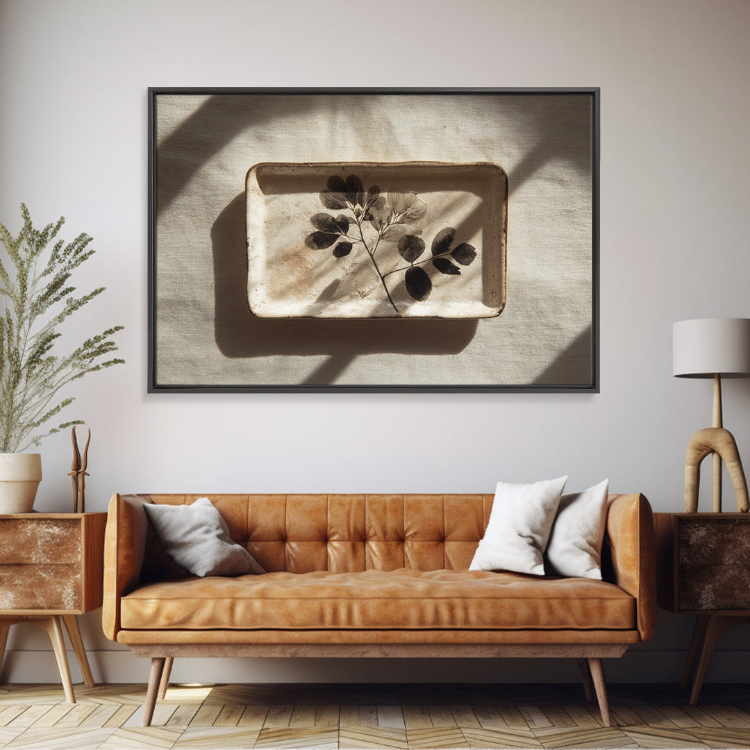 Black and White Botanical Specimen Plate Canvas Print, Black and White Art, Photography Prints, Living Room Decor, Monochrome, BAW-3x2-3