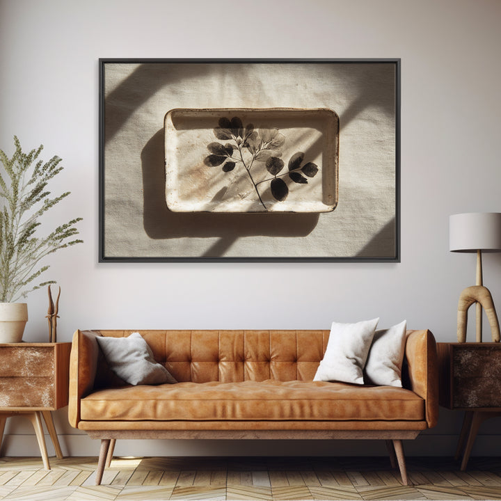 Black and White Botanical Specimen Plate Canvas Print, Black and White Art, Photography Prints, Living Room Decor, Monochrome, BAW-3x2-3