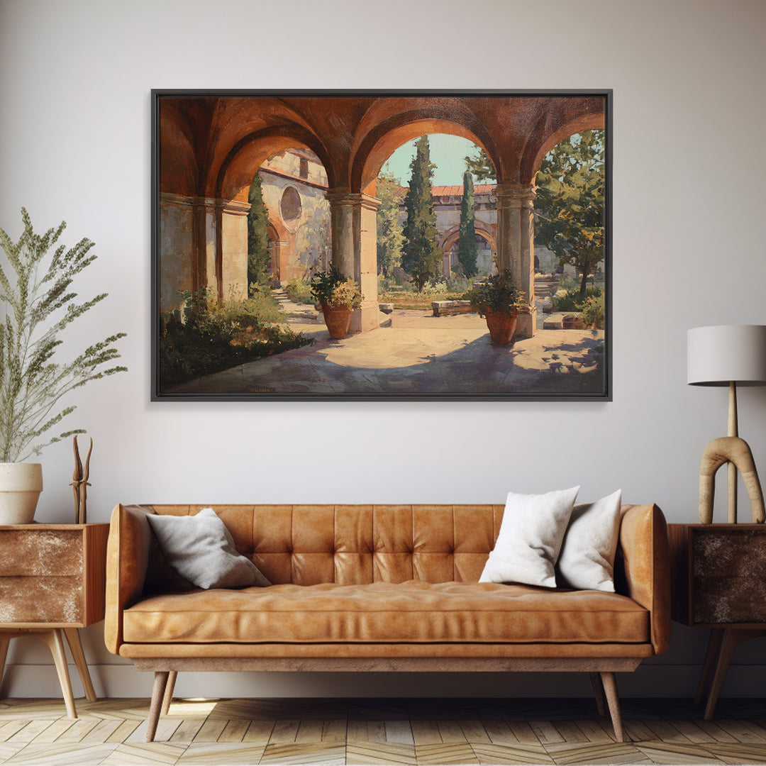 High Contrast Architectural Arches and Shadows Canvas Print, Black and White Art, Original Art, Living Room Decor, Monochrome, BAW-3x2-55