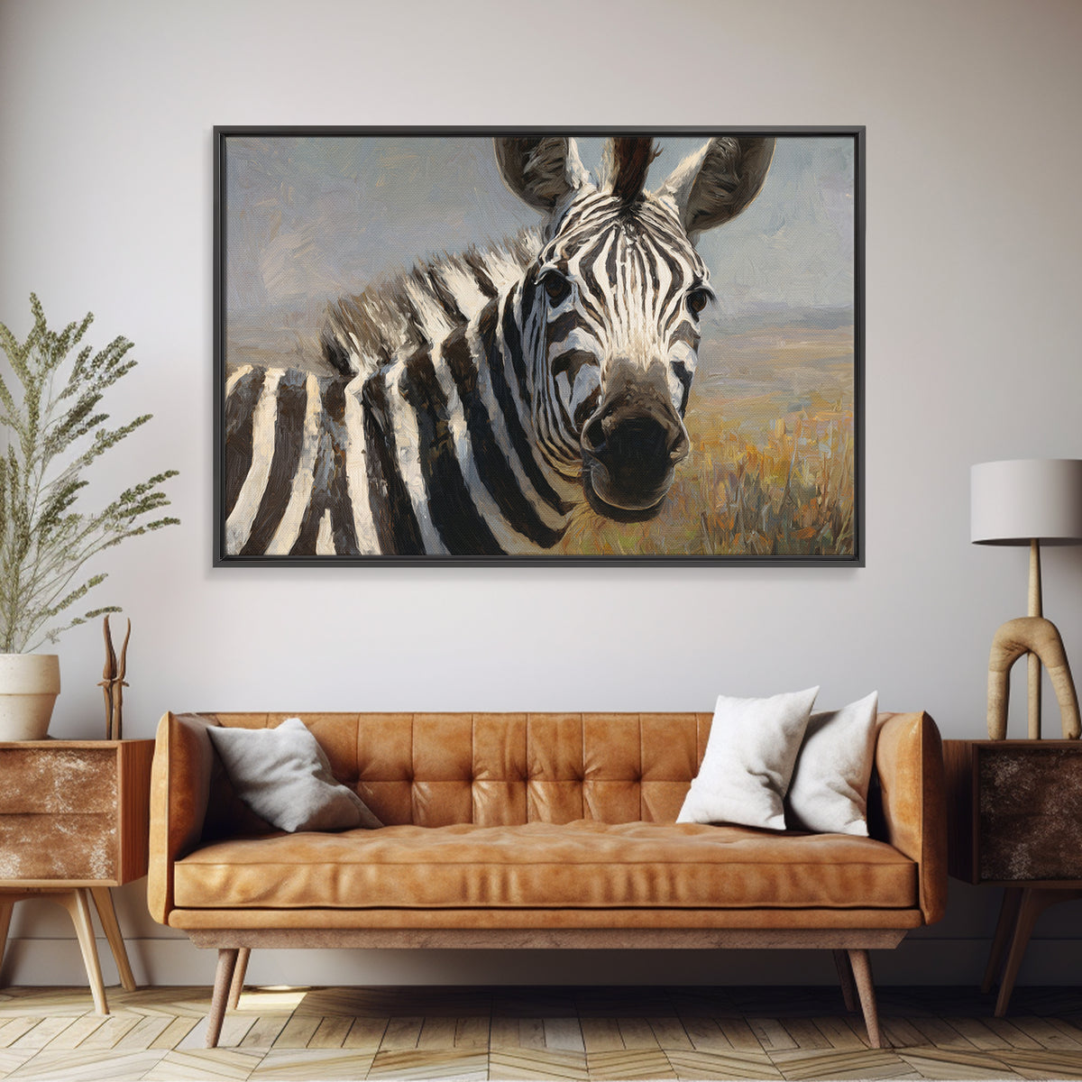 Zebra Stripe Closeup as Graphic Abstraction Canvas Print, Black and White Art, Textured Painting, Living Room Decor, Monochrome, BAW-3x2-60