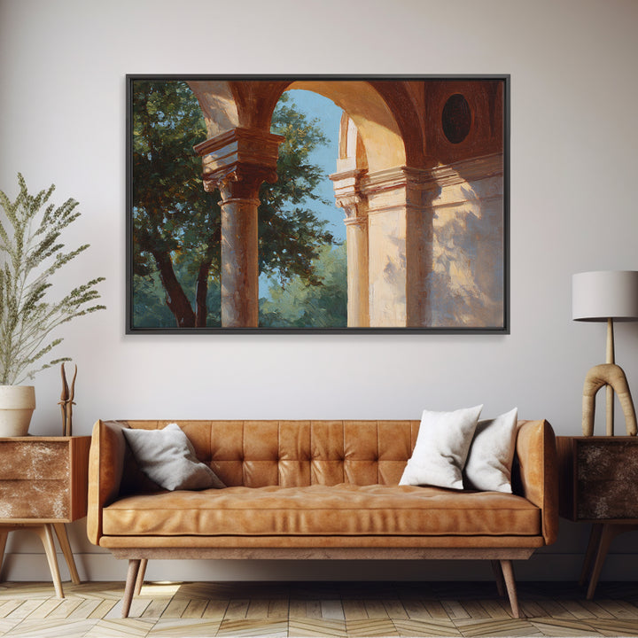 High Contrast Architectural Arches and Shadows Canvas Print, Black and White Art, Luxury Decor, Living Room Decor, Monochrome, BAW-3x2-79