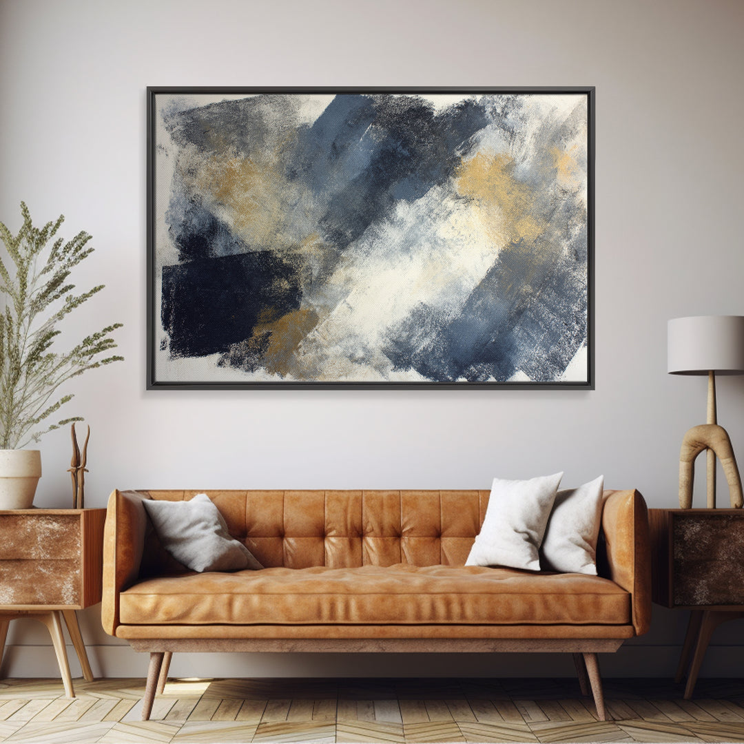 Abstract Charcoal Gestures on White Paper Canvas Print, Black and White Art, Modern Wall Art, Living Room Decor, Monochrome, BAW-3x2-8