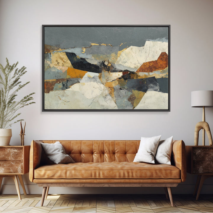 Abstract Marble Texture Framed Canvas Print, Black and White Art, Original Art, Living Room Decor, Abstract Art, Monochrome, BAW-3x2-91