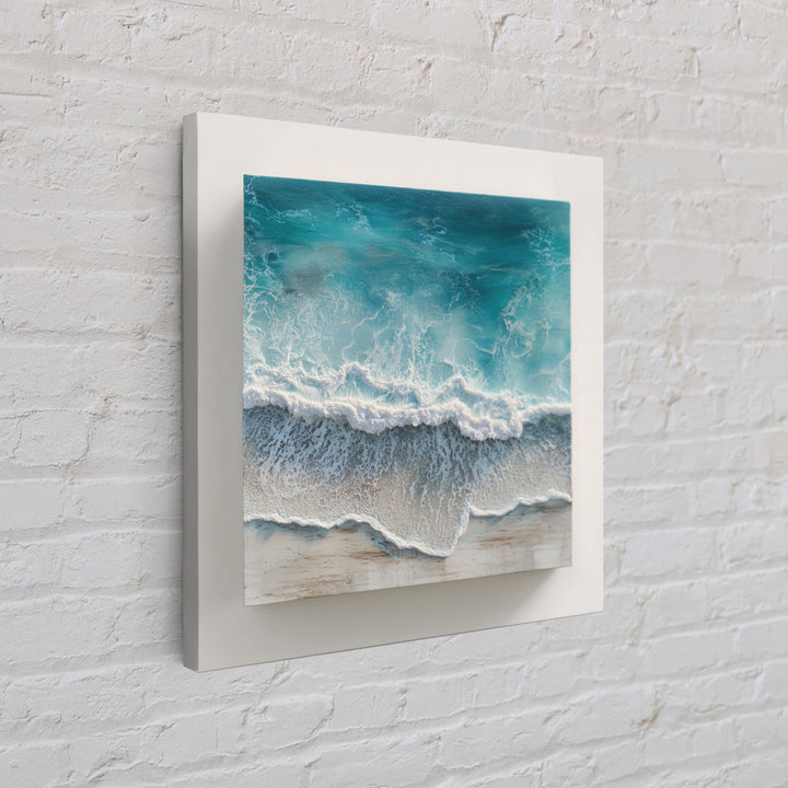 Aerial Turquoise Shoreline Canvas Print, Beach Art, Modern Decor, Coastal Decor, Fine Art, Shore, Home Decor, Wall Decor, BEA-1x1-25
