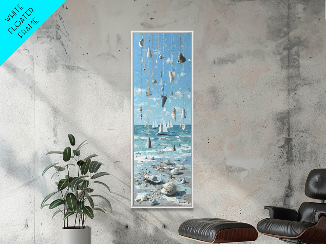Nautical Rope and Shell Still Life Framed Canvas Print, Beach Art, Modern Decor, Coastal Decor, Fine Art, Shore, Home Decor, BEA-1x3-53